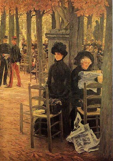 James Tissot Without a Dowry aka Sunday in the Luxembourg Gardens Sweden oil painting art